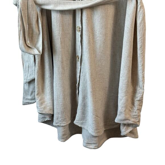 Anthropologie Perch By Blu Pepper Dress 3X Beige Linen Blend Comfort Cottage - Picture 7 of 13